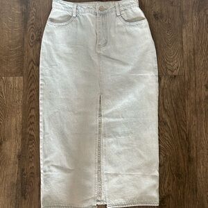 LELIS COLLECTION light blue long denim pencil skirt